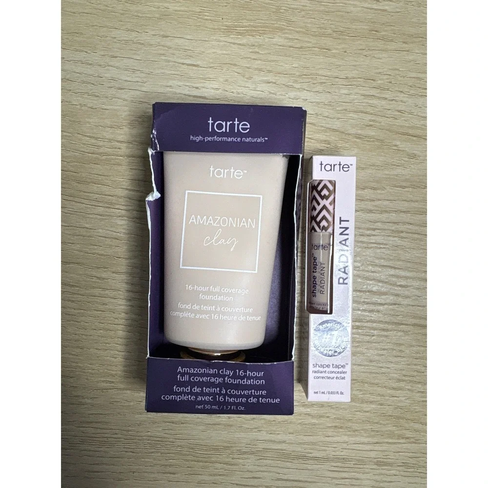 Tarte Amazonian Clay Foundation & Shape Tape Radiant Concealer 12N‎ Fair Neutral